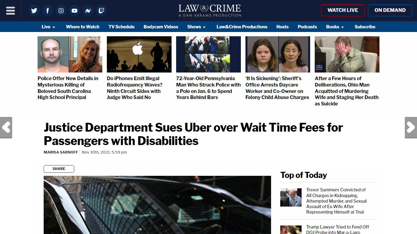 Justice Department Sues Uber over Wait Time Fees for Passengers with ...