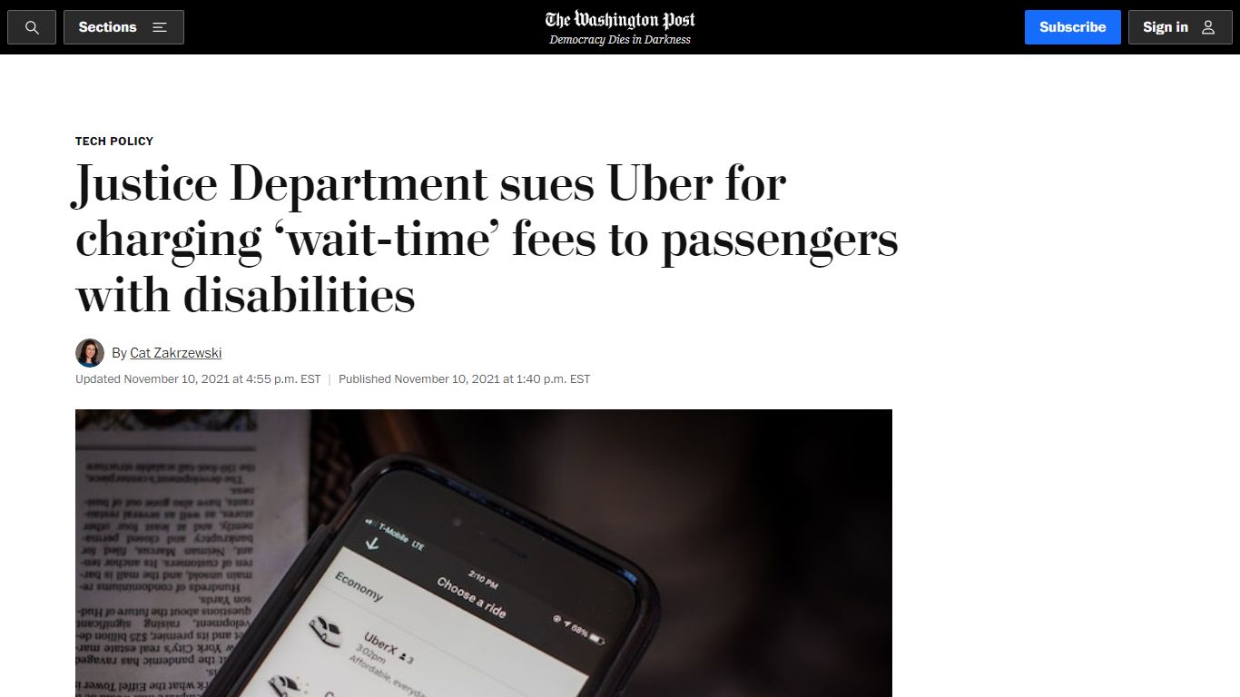 Justice Department sues Uber for charging ‘wait time’ fees to ...